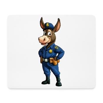 Esel Polizei / Cop Maulesel - Mousepad (Querformat) - Weiß - Vorne