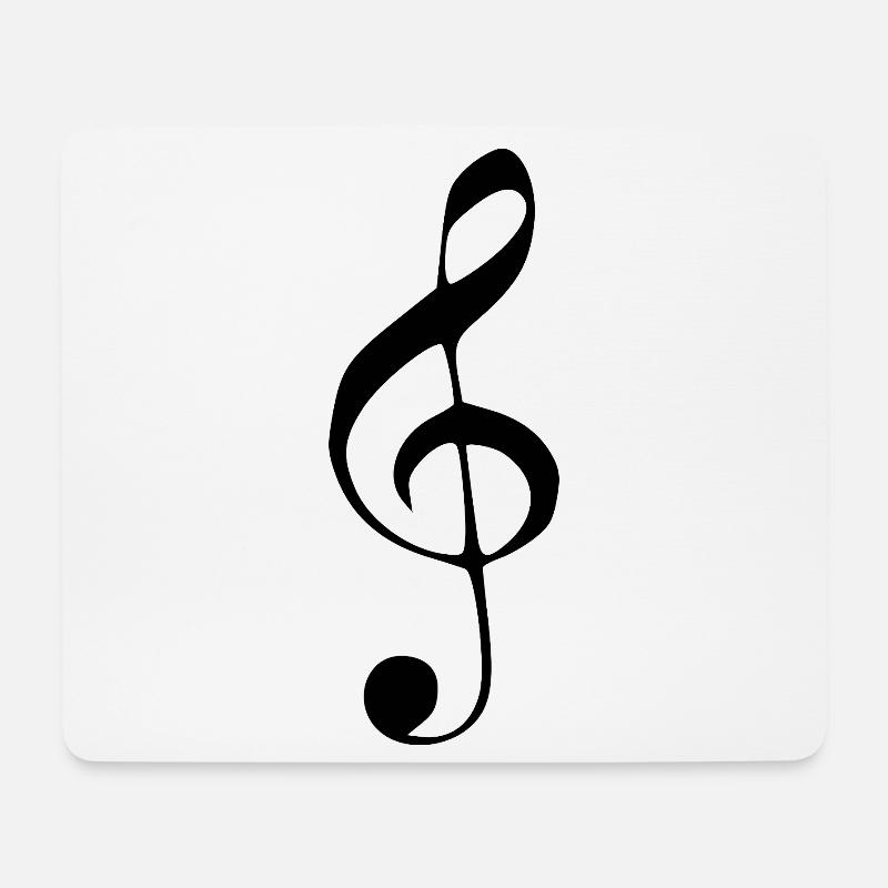 Music clef Note Musical note black - Mouse Pad (horizontal) - white