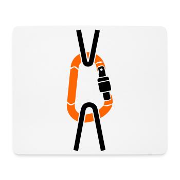 Karabiner Kletterseil Baumpfleger Alpinist - Mousepad (Querformat) - Weiß - Vorne