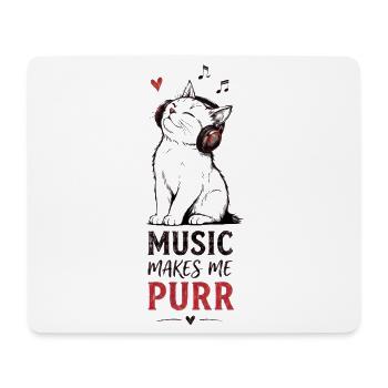 Cadeau casque Musique de chat Ronron - Tapis de souris (format paysage) - blanc - Devant