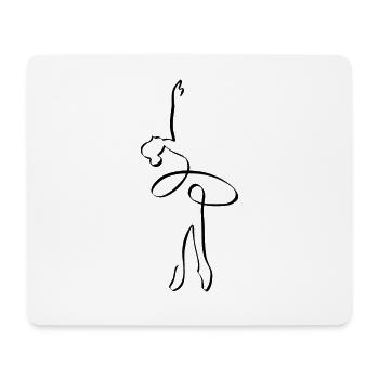 BALLERINA LINE ART | Ballett Tänzer Tutu Fitness - Mousepad (Querformat) - Weiß - Vorne