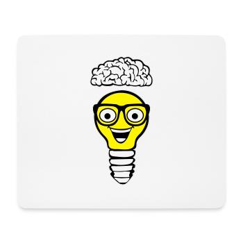 Ampoule nerd et cerveau - Tapis de souris (format paysage) - blanc - Devant