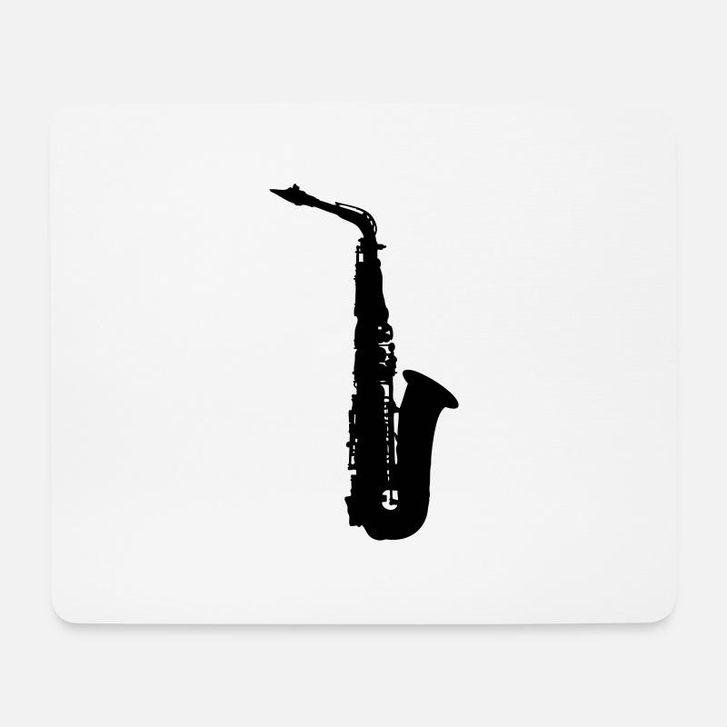 Saxophon - Mousepad (Querformat) - Weiß
