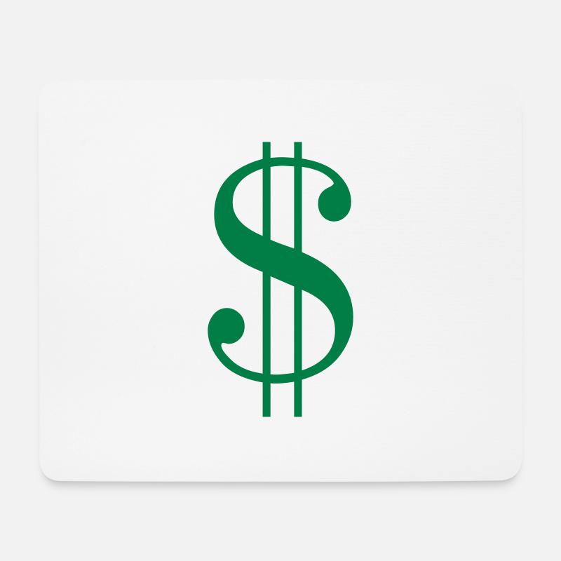 Dollar Zeichen - Mousepad (Querformat) - Weiß