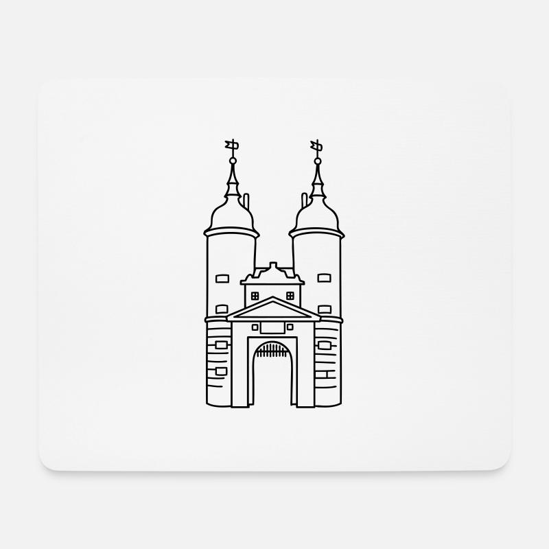 Brückentor Heidelberg - Mousepad (Querformat) - Weiß