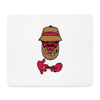 logo beard bob - Tapis de souris (format paysage) - blanc - Devant