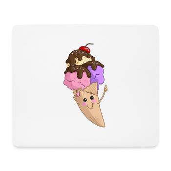 Eis in der Waffel - Mousepad (Querformat) - Weiß - Vorne
