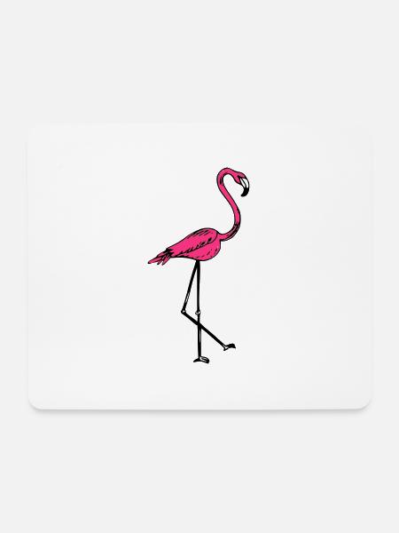 flamingo - Mousepad (Querformat) - Weiß