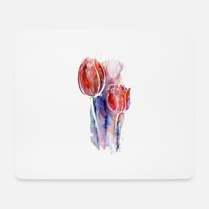 tulpen kunst - Mousepad (Querformat) - Weiß