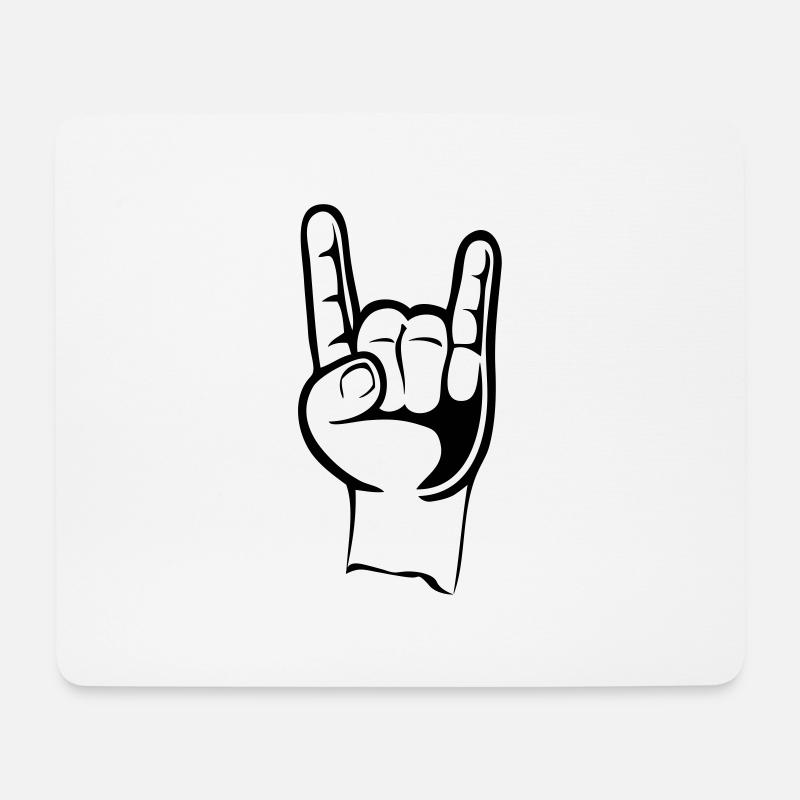 Rock and roll hand de - Mousepad (Querformat) - Weiß