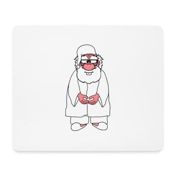 opa alt grossvater schlafanzug mantel muetze muede - Mousepad (Querformat) - Weiß - Vorne