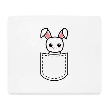 lapin dans une poche - Tapis de souris (format paysage) - blanc - Devant