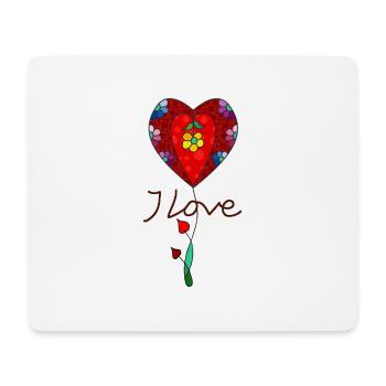 Un coeur pour toi - Tapis de souris (format paysage) - blanc - Devant