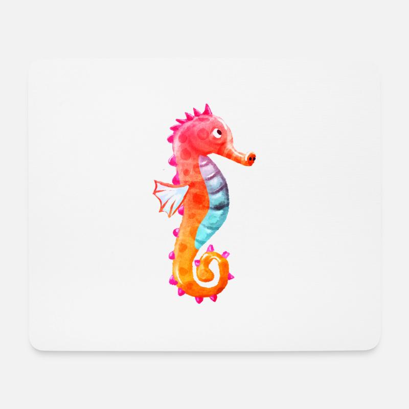 Seepferdchen - Mousepad (Querformat) - Weiß