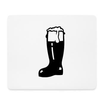 Bierstiefel / beer boot glass (1c) - Mousepad (Querformat) - Weiß - Vorne