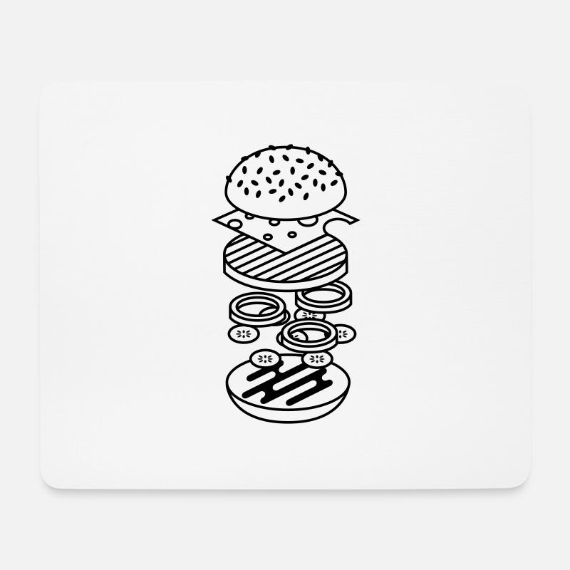 Burger. Cheesburger. Fast Food Fan. - Mousepad (Querformat) - Weiß