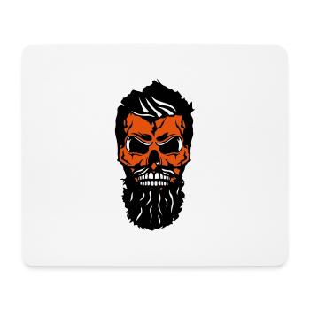 tete de mort hipster crane barbe moustache 2 - Tapis de souris (format paysage) - blanc - Devant