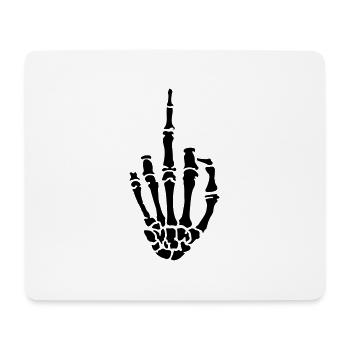 middle finger skull - Mousepad (Querformat) - Weiß - Vorne