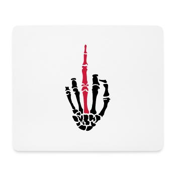 middle finger skulls - Mousepad (Querformat) - Weiß - Vorne