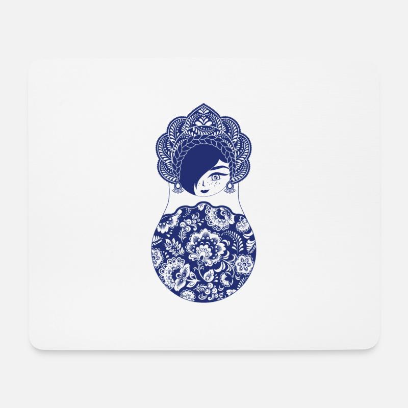 Matroschka Katharina - Mousepad (Querformat) - Weiß