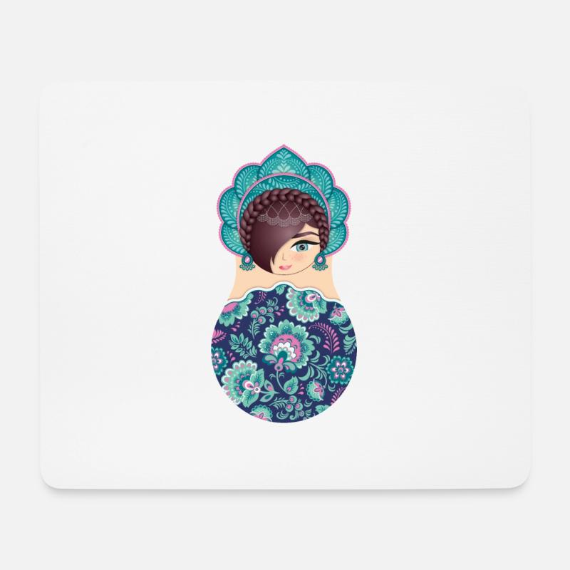 Matroschka Katharina - Mousepad (Querformat) - Weiß