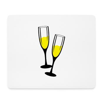 sekt glaeser anstossen - Mousepad (Querformat) - Weiß - Vorne