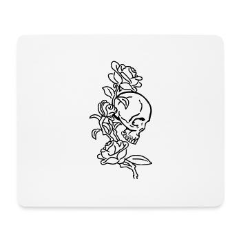 crâne et roses es123 - Tapis de souris (format paysage) - blanc - Devant