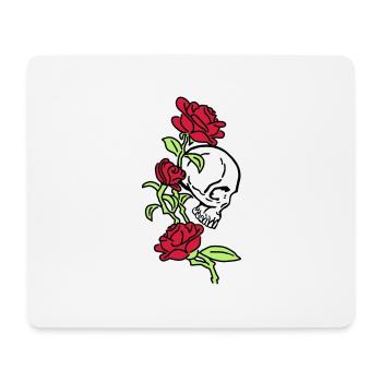 skull and roses es123 - Tapis de souris (format paysage) - blanc - Devant