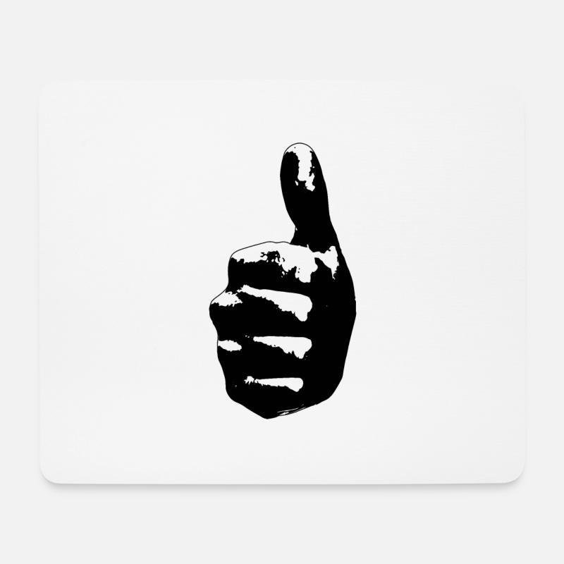 Daumen hoch - Mousepad (Querformat) - Weiß
