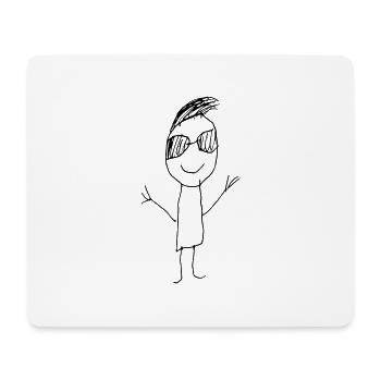 RdL happy cool stick man - Mouse Pad (horizontal) - white - Front