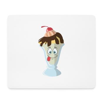 Lustige Eiscreme Ice Cream Cartoon Motiv - Mousepad (Querformat) - Weiß - Vorne