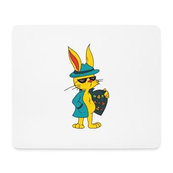 Drôles de motifs de Pâques Lapin de Pâques Oeufs de Pâques - Tapis de souris (format paysage) - blanc - Devant