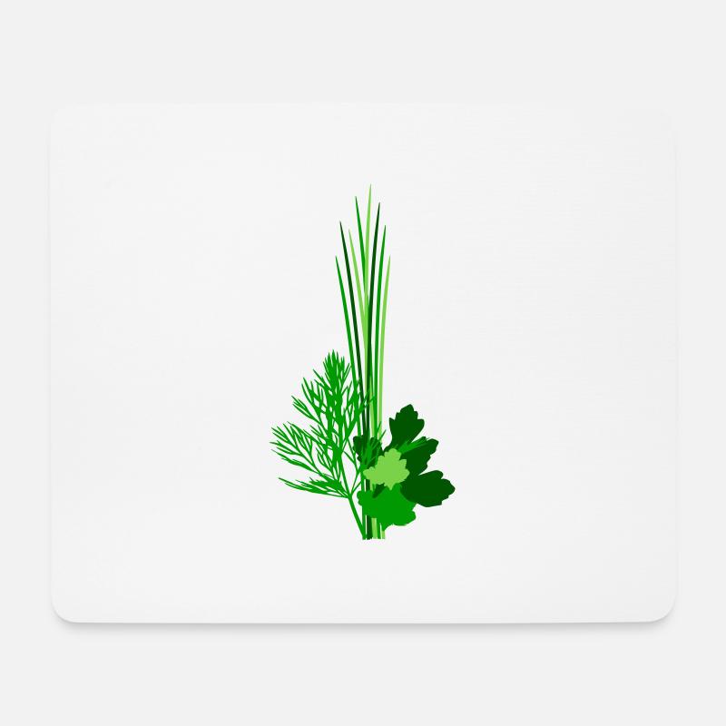 Kräuter Kraut Gewürz Würzen Feinschmecker - Mousepad (Querformat) - Weiß