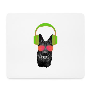 Schäferhund DJ Deutscher Schäferhund Kopfhörer - Mousepad (Querformat) - Weiß - Vorne