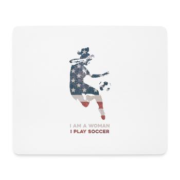Frauenfußball - Mousepad (Querformat) - Weiß - Vorne