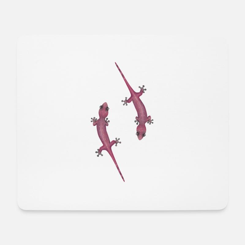 lustige Geckos - Mousepad (Querformat) - Weiß