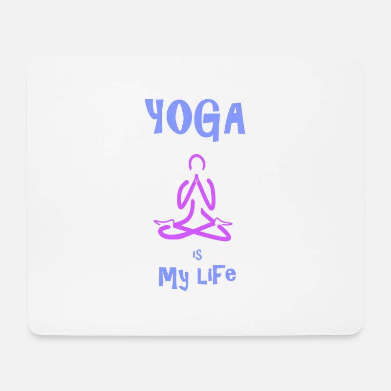 Yoga is my life - Mousepad (Querformat) - Weiß