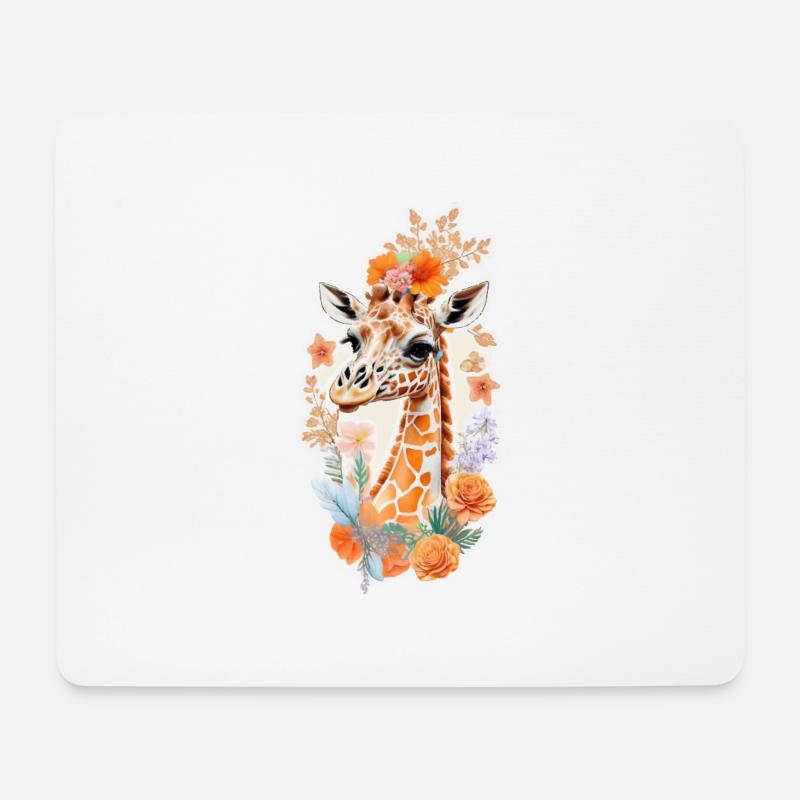 Giraffe - Mousepad (Querformat) - Weiß