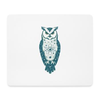 Eule im All | Weltall in der Eule - Mousepad (Querformat) - Weiß - Vorne