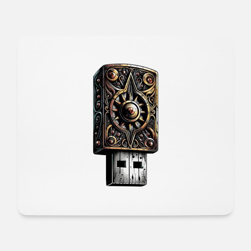 Dunkler USB-Stick - Mousepad (Querformat) - Weiß