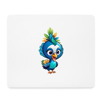 Niedlicher kleiner Pfau - Mousepad (Querformat) - Weiß - Vorne