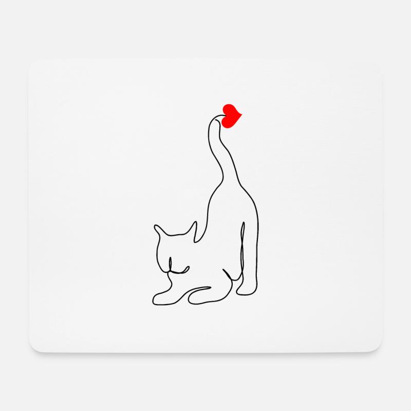 Katzenherz - Katzenliebhaber Geschenkidee - Mousepad (Querformat) - Weiß