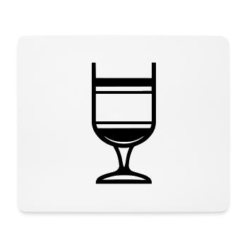 Einfaches Trinkglas - Mousepad (Querformat) - Weiß - Vorne