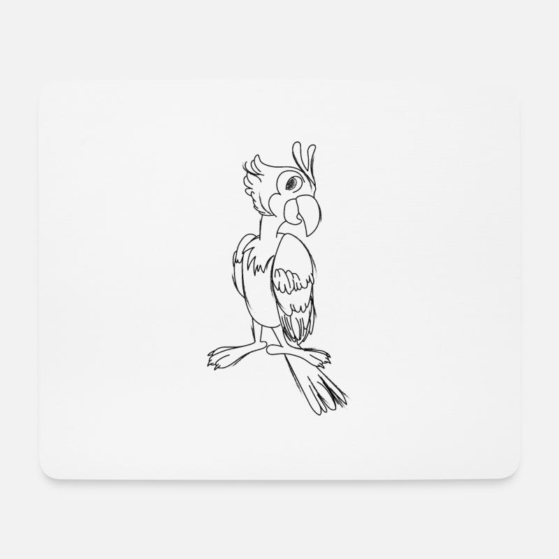 Cartoon-Papagei - Mousepad (Querformat) - Weiß