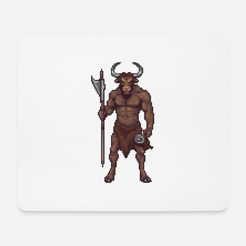 Mighty Minotaur Pixel - Mouse Pad (horizontal) - white