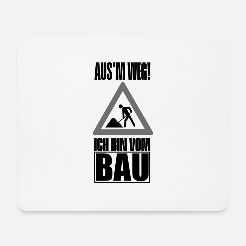Handwerker auf Baustellen - Mousepad (Querformat) - Weiß