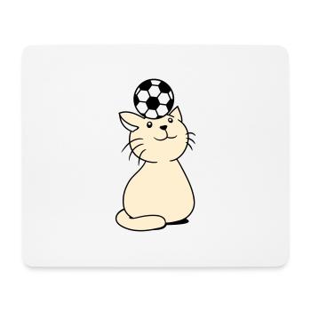 Ball Playing Cat Balancing Football Head Fun - Mouse Pad (horizontal) - white - Front