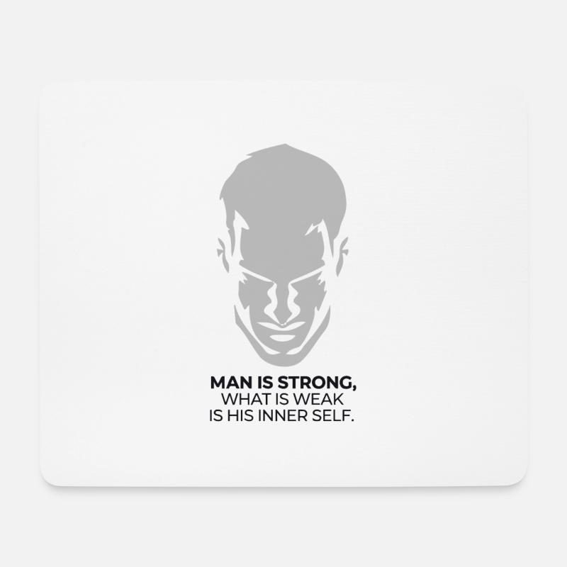 MAN IS STRONG - Mouse Pad (horizontal) - white
