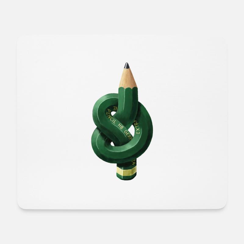 Bleistift mit Knoten - Mousepad (Querformat) - Weiß