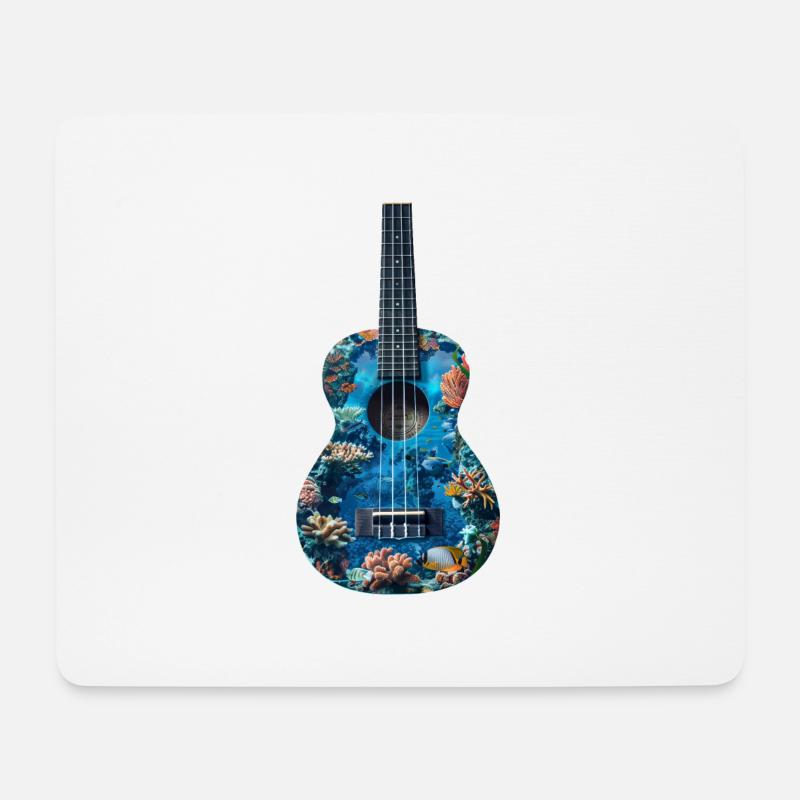 Fisch Ukulele - Mousepad (Querformat) - Weiß